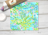 Lilly Inspired Flower in pond Pattern Adhesive Vinyl L043